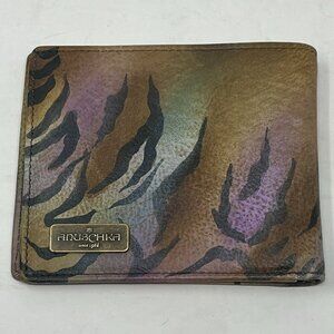 Anuschka wallet hand-painted brown EUC